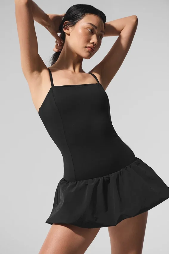 Airbrush Love Match Tenniskleid – Schwarz