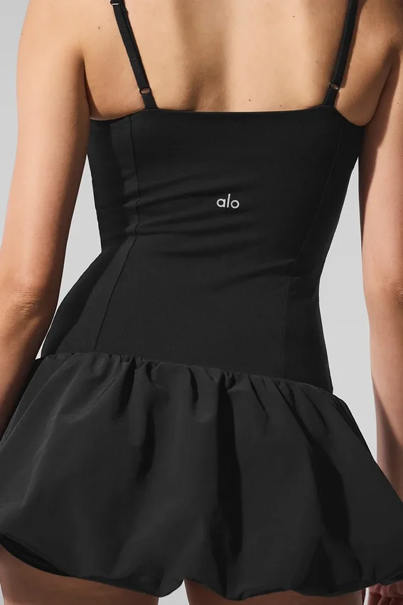 Airbrush Love Match Tenniskleid – Schwarz