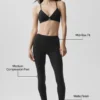 Airbrush Mid-Rise 7/8-Leggings – Schwarz