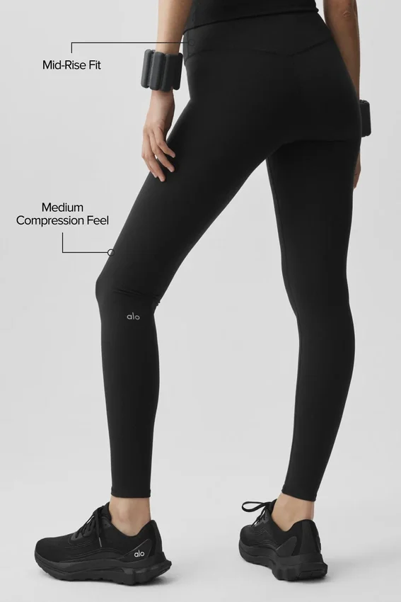 Airbrush Mid-Rise Leggings – Schwarz