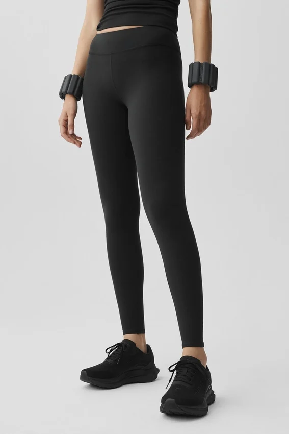 Airbrush Mid-Rise Leggings – Schwarz