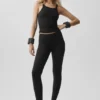 Airbrush Mid-Rise Leggings – Schwarz