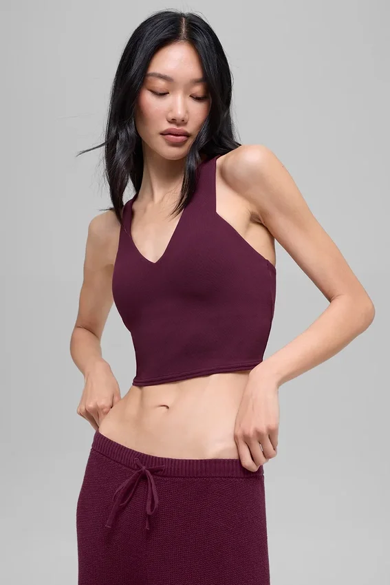Airbrush Real Bra Top – Burgundy