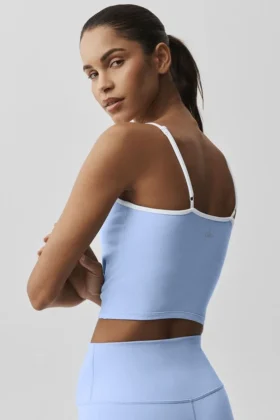 Airbrush Refined Bra Top – Helles Provence-Blau/Weiß