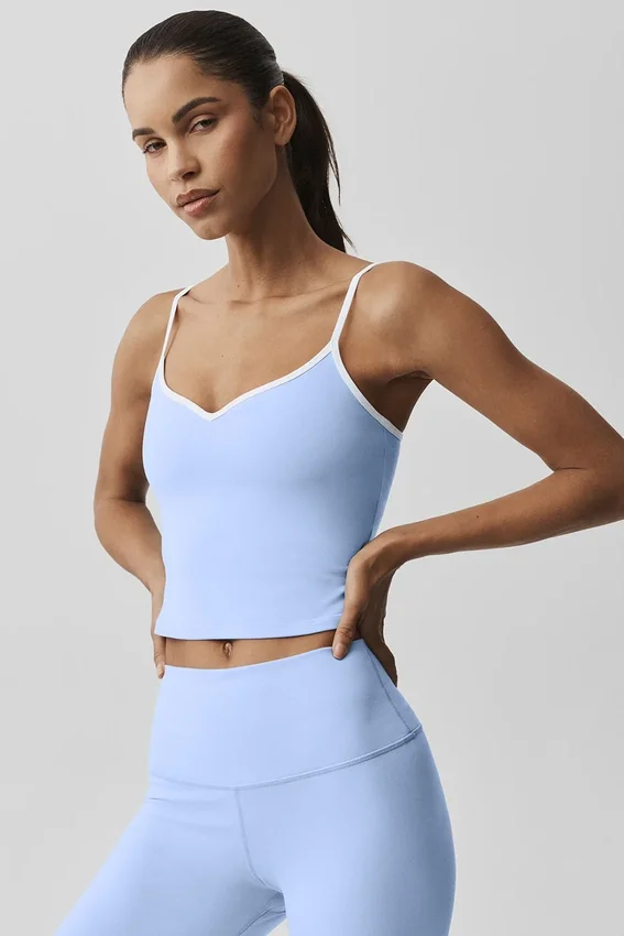 Airbrush Refined Bra Top – Helles Provence-Blau/Weiß