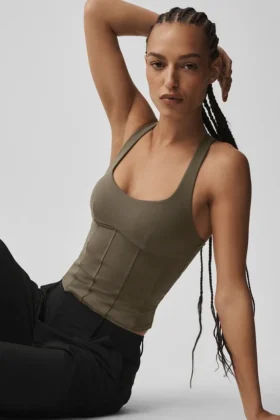 Airbrush Sparks Fly Korsett-Tanktop – Olive Tree