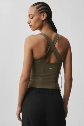 Airbrush Sparks Fly Korsett-Tanktop – Olive Tree