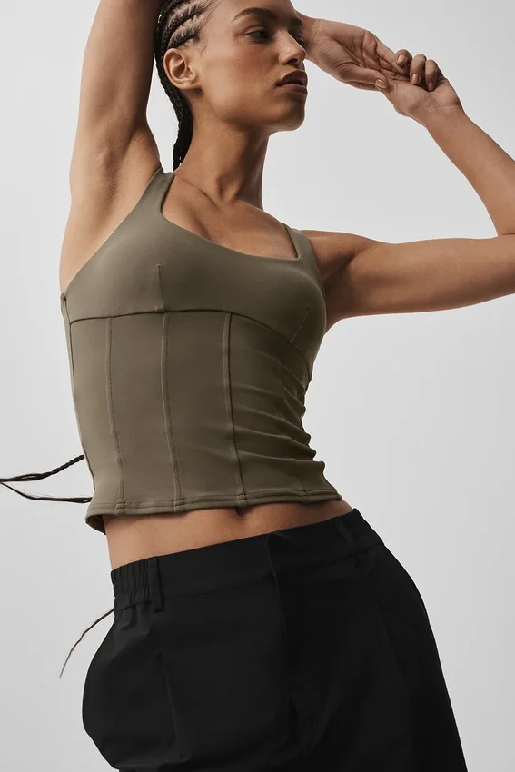 Airbrush Sparks Fly Korsett-Tanktop – Olive Tree