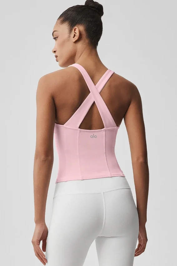Airbrush Sparks Fly Korsett-Tanktop – Vintage Pink