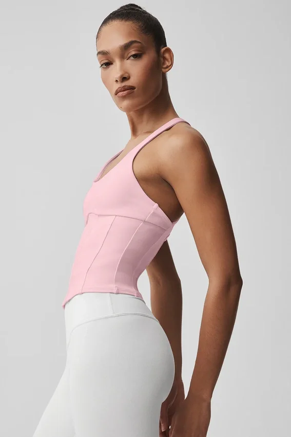 Airbrush Sparks Fly Korsett-Tanktop – Vintage Pink