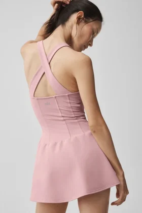 Airbrush Sparks Fly Korsett-Tenniskleid – Vintage Pink