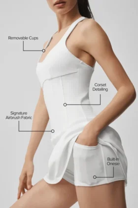 Airbrush Sparks Fly Korsett-Tenniskleid – Weiß