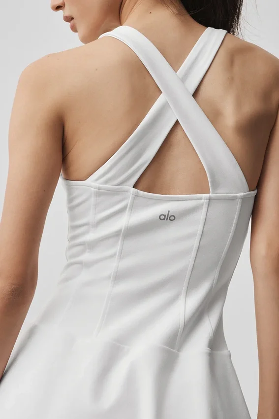 Airbrush Sparks Fly Korsett-Tenniskleid – Weiß