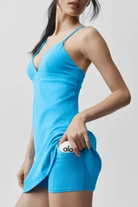 Airbrush Splendor-Kleid – Azurblau