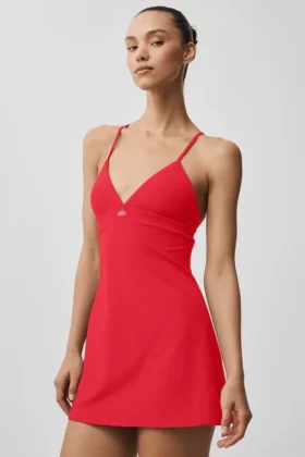 Airbrush Splendor-Kleid – Leuchtend Rot