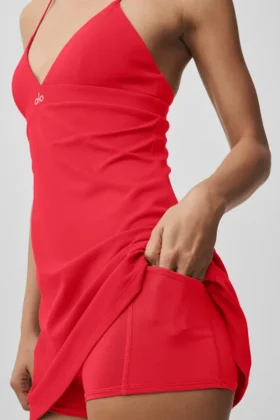 Airbrush Splendor-Kleid – Leuchtend Rot