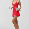 Airbrush Splendor-Kleid – Leuchtend Rot