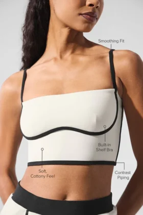 Airbrush Streamlined BH-Tanktop – Elfenbein/Schwarz