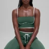 Airbrush Streamlined Bra Top – Clover Green/Weiß