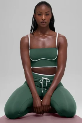 Airbrush Streamlined Bra Top – Clover Green/Weiß