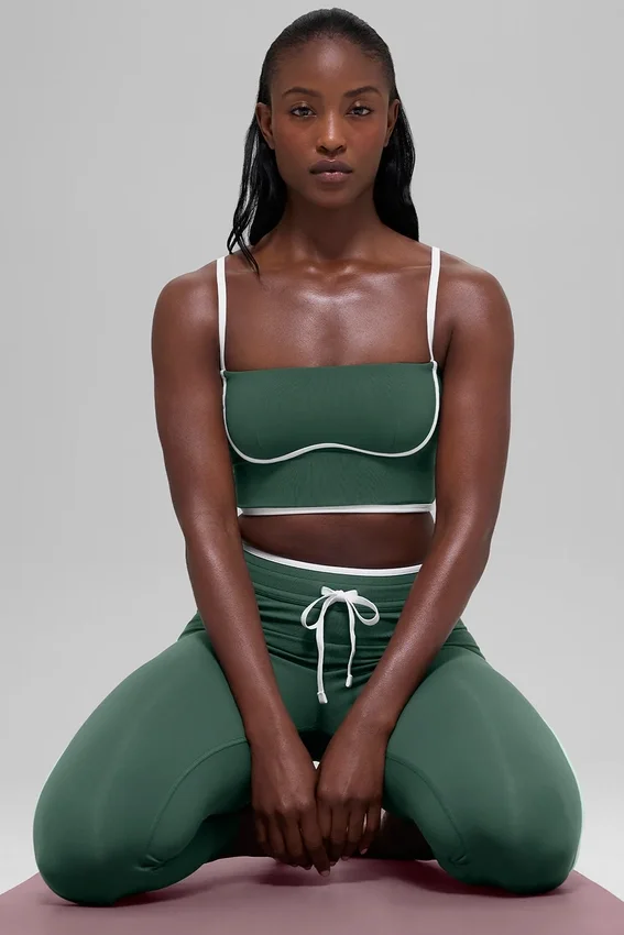 Airbrush Streamlined Bra Top – Clover Green/Weiß