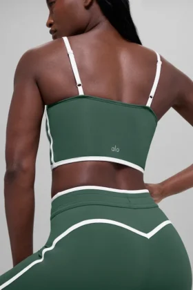 Airbrush Streamlined Bra Top – Clover Green/Weiß