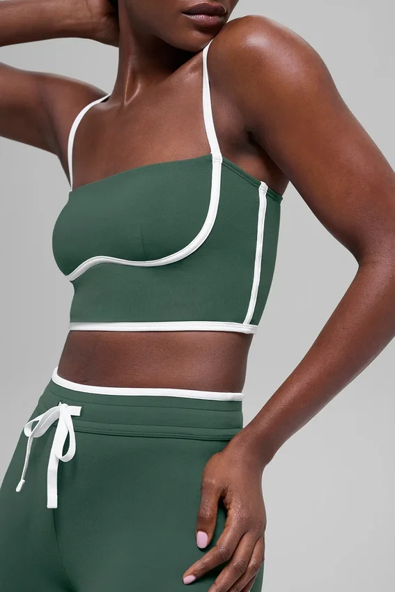 Airbrush Streamlined Bra Top – Clover Green/Weiß