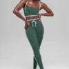 Airbrush Streamlined Bra Top – Clover Green/Weiß