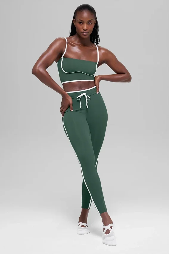 Airbrush Streamlined Bra Top – Clover Green/Weiß