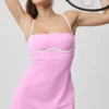 Airbrush Streamlined Kleid – Candy Heart Pink/Weiß