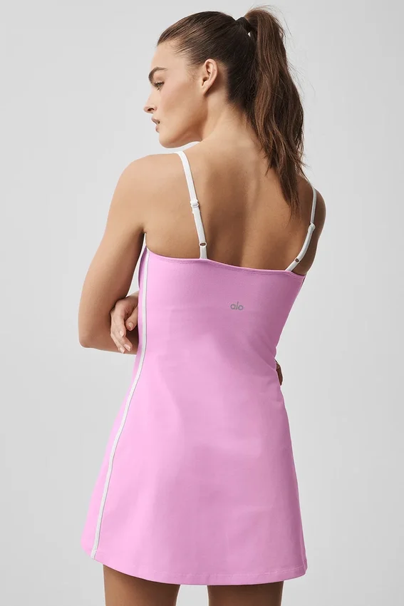Airbrush Streamlined Kleid – Candy Heart Pink/Weiß