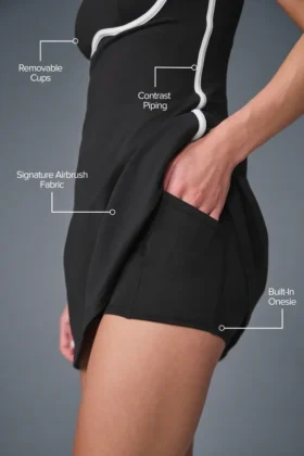Airbrush Streamlined-Kleid – Schwarz/Weiß