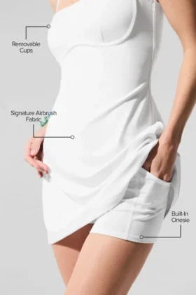 Airbrush Streamlined-Kleid – Weiß/Weiß