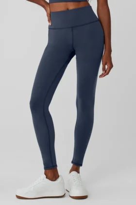 Airbrush Winter Warm High-Waist Nocturne Leggings – Marineblau