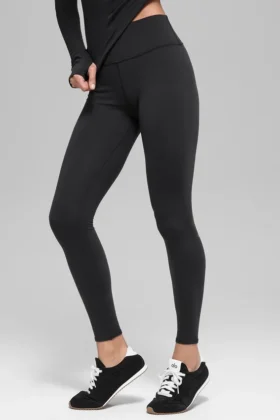 Airbrush Winter Warm High-Waist Nocturne Leggings – Schwarz
