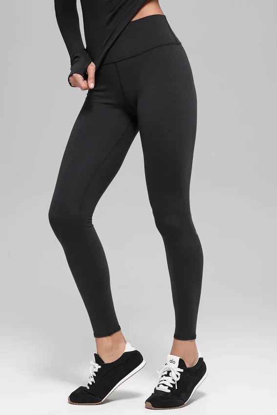 Airbrush Winter Warm High-Waist Nocturne Leggings – Schwarz