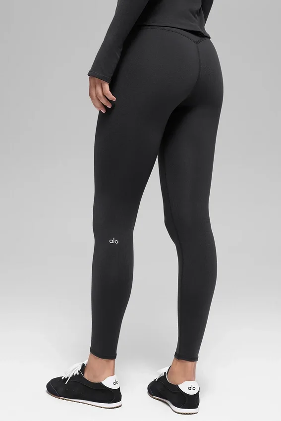 Airbrush Winter Warm High-Waist Nocturne Leggings – Schwarz