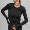 Airbrush Winter Warm Nocturne Langarmshirt – Schwarz