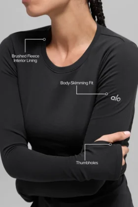 Airbrush Winter Warm Nocturne Langarmshirt – Schwarz