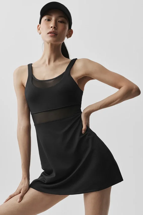 Airlift Double Trouble Tenniskleid – Schwarz