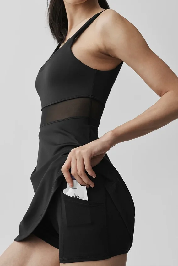 Airlift Double Trouble Tenniskleid – Schwarz