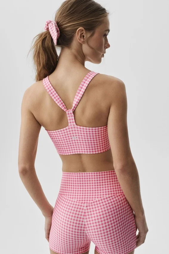 Airlift Gingham Sleek BH-Tanktop – Paradise Pink Gingham