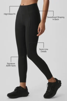 Airlift High-Waist 7/8 Fine Line Leggings – Schwarz