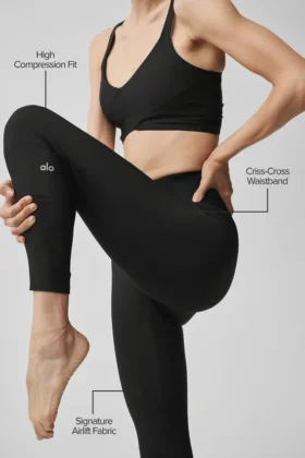 Airlift High-Waist 7/8 Horizon Leggings – Schwarz