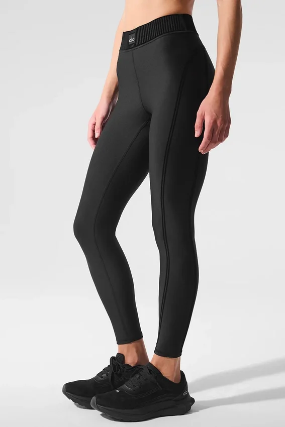Airlift High-Waist 7/8 Line-Up-Leggings – Schwarz