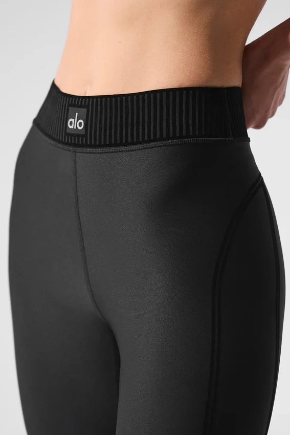 Airlift High-Waist 7/8 Line-Up-Leggings – Schwarz