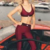 Airlift High-Waist 7/8 Line-up Leggings – Summer Romance Red