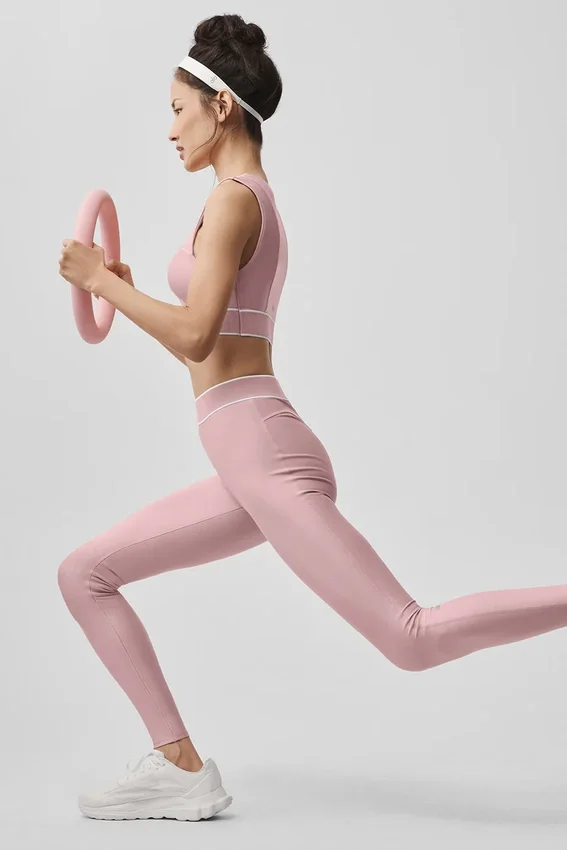 Airlift High-Waist Alignment Legging – Vintage-Rosa/Weiß