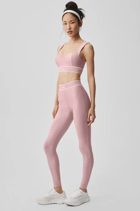 Airlift High-Waist Alignment Legging – Vintage-Rosa/Weiß