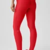 Airlift High-Waist Alignment Leggings – Leuchtend Rot/Weiß